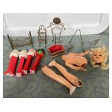 488 - VTG DOLL PARTS, DOLL HOUSE ACCESSORIES, PEZ