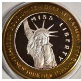 NEW YORK CASINO - .999 FINE SILVER $10 TOKEN (16)
