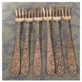 488 - STERLING SILVER APPETIZER FORKS (D172)