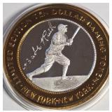BABE RUTH - .999 FINE SILVER $10 TOKEN (15)