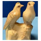 488 - SOAPSTONE CARVED LOVEBIRDS (D335)