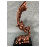 488 - MOTHER & BABY GIRAFFE SCULPTURE 14"T