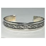 STERLING SILVER SIGNED LANER CUFF BRACELET 42.7 GS