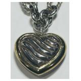 D. YURMAN CABLE HEART FIGARO 18K S.S NECKLACE
