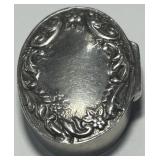 ANTIQUE REPOUSSE STERLING SILVER PILL BOX 10.8 GRS
