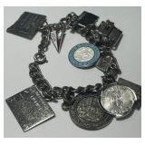 VINTAGE STERLING SILVER CHARM BRACELET 38.8 GRS
