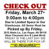 AUCTION PICK UP DAY & HOURS