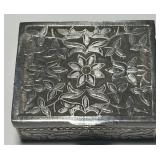 STERLING SILVER ORNATE SNUFF PILL BOX29.5 GRS