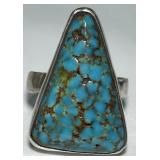 STERLING SILVER TURQUOISE RING 10 GRS
