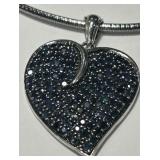 SIGNED STERLING SILVER INDIA  BLUE SAPPHIRE