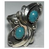 STERLING SILVER NAVAJO TURQUOISE RING 5.5 GRS