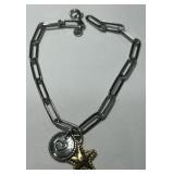 STERLING SILVER ISRAEL HEART STAR CHARM