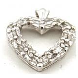 14KT WHITE GOLD 1.32CT DIAMOND HEART PENDANT