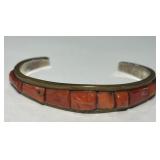 VINTAGE NAVAJO CORAL CUFF BRACELET 16.3 GRS