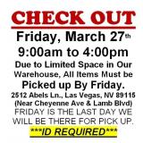 AUCTION PICK UP DAY & HOURS
