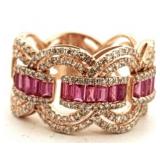 14KT ROSE GOLD 1.50CT PINK SAPPHIRE & 1.50CT DIA.