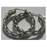 STERLING SILVER HOOP EARRINGS 6.6 GRS