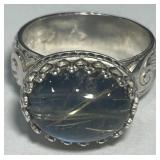 VINTAGE STERLING SILVER RING 7.5 GRS