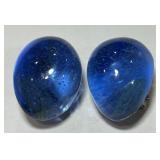 STERLING SILVER MURANO GLASS CLIP EARRINGS