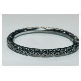 STERLING SILVER OXIDIZED BANGLE BRACELET 19.5 GRS