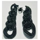 STERLING SILVER EARRINGS 28.70GRS