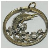 STERLING SILVER MARLIN PENDANT 5.4 GRS