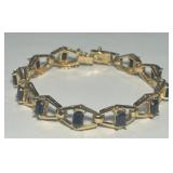 STERLING SILVER GOLD PLATED 7 INCH BRAC. 18.90GRS