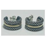 STERLING SILVER/14KT GOLD DAVID YURMAN EARR. 6.60G