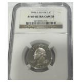 1994 S SILVER 25C PF 69 ULTRA  CAMEO