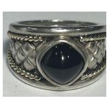 DESIGNER RING STERLING SILVER /14K GOLD  8 GRS