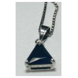 STERLING SILVER BLUE GEMSTONE / CHAIN 3.4 GRS