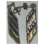 STERLING SILVER TRICOLOR EARRINGS 5.5 GRS