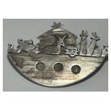 VINTAGE STERLING SILVER NOAHS ARK BROOCH 14.5 GRS