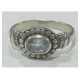 STERLING SILVER STONE RING 3.9 GRS