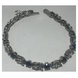 STERLING SILVER  GEMSTONE BRACELET 16.4 GRS