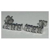 STERLING SILVER  CZ EARRINGS 2.00GRS