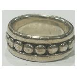 STERLING SILVER BEADED BAND RING 8.4 GRS