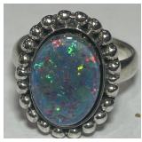 STERLING SILVER NATURAL OPAL RING 6.1 GRS