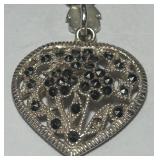 STERLING SILVER CHAIN WITH HEART PENDANT 8.1 GRS
