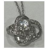 STERLING SILVER LOVE KNOT PENDANT /CHAIN 3.7 GRS