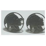 STERLING SILVER BUFFALO NICKEL CUFFLINK 11.7 GRS
