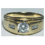 GOLD PLATED STERLING SILVER RING 8.2 GRS
