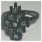 STERLING SILVER GEMSTONE RING 3.80GRS