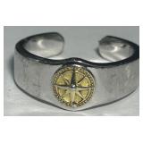 STERLING SILVER CUFF RING 7.4 GRS