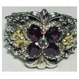 BARBARAB BIXBY STERLING SILVER /18K GOLD RING