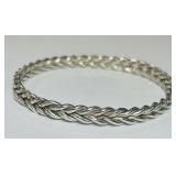 STERLING SILVER BRAIDED BANGLE BRACELET 22.5 GRS