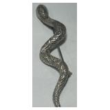 STERLING SILVER SNAKE BROOCH 12.2 GRS