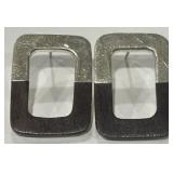 STERLING SILVER CUTOUT WOOD EARRINGS 15.9 GRS