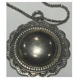 STERLING SILVER CONCHO PENDANT WITH CHAIN 10.7 GRS