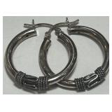STERLING SILVER HOOP EARRINGS 3.6 GRS